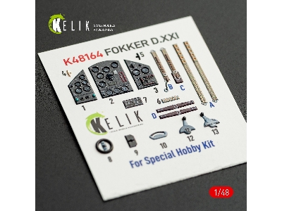 Fokker D.Xxi - Interior 3d-decals (For Special Hobby Kits) - image 1
