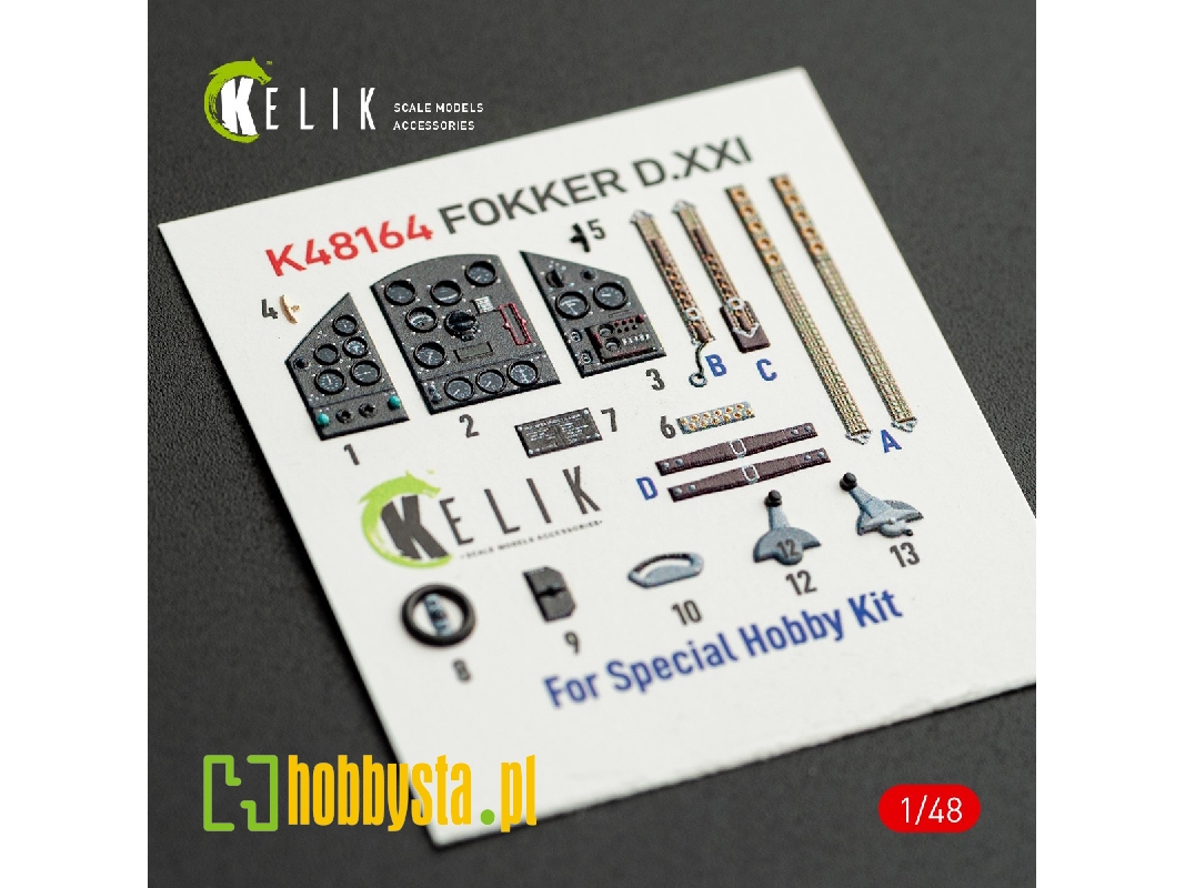 Fokker D.Xxi - Interior 3d-decals (For Special Hobby Kits) - image 1