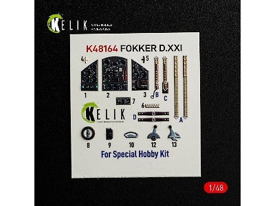 Fokker D.Xxi - Interior 3d-decals (For Special Hobby Kits) - image 2