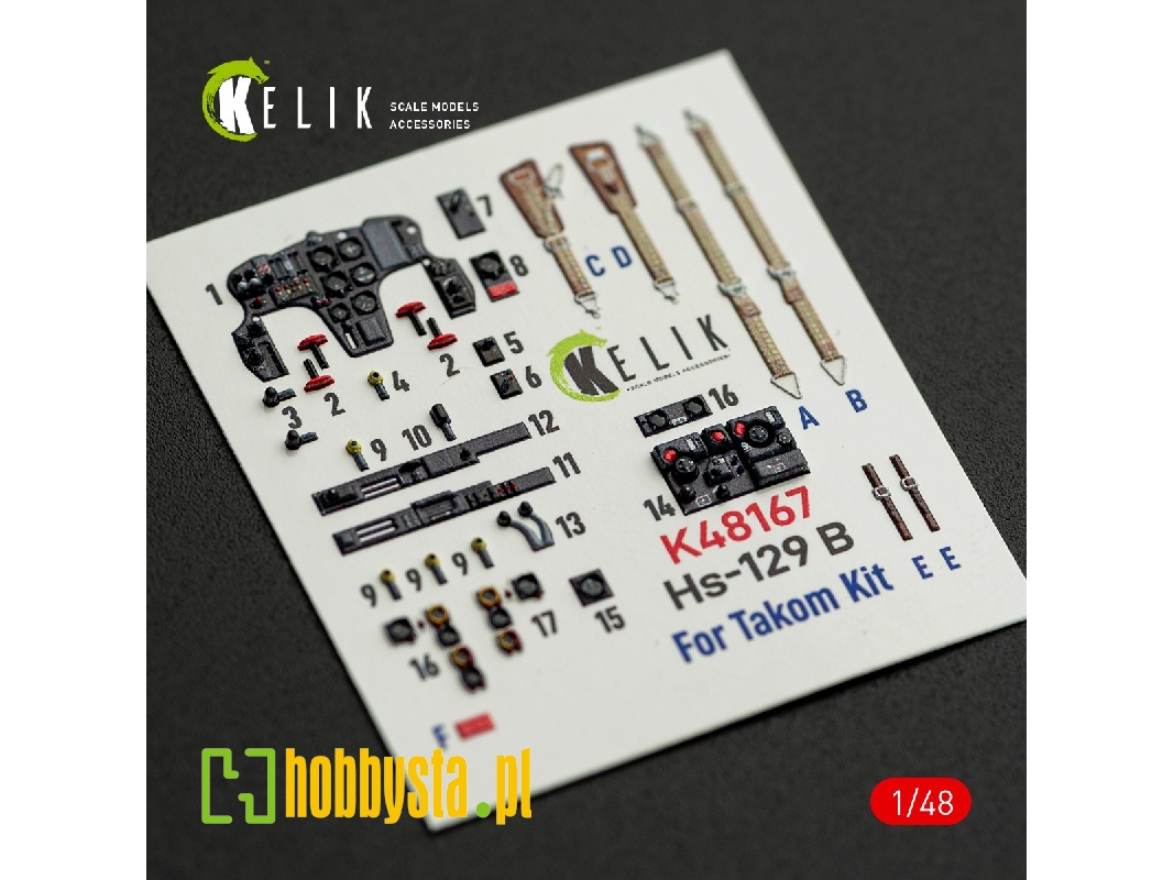 Henschel Hs-129 B - Interior 3d-decals (For Takom Kits) - image 1