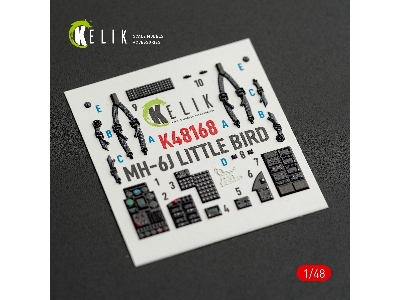 Mh-6j Little Bird - Interior 3d-decals (For Icm Kits) - image 1