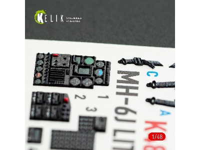 Mh-6j Little Bird - Interior 3d-decals (For Icm Kits) - image 3