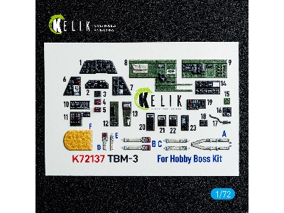 Grumman Tbm-3 Avenger - Interior 3d Decals (For Hobby Boss Kits) - image 2
