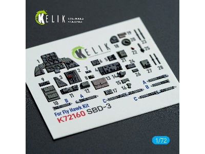 Douglas Sbd-3 Dauntless - Interior 3d Decals (For Flyhawk Kits) - image 1