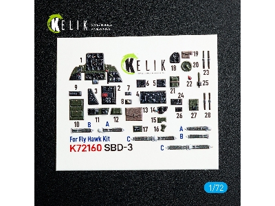 Douglas Sbd-3 Dauntless - Interior 3d Decals (For Flyhawk Kits) - image 2