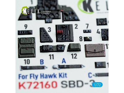 Douglas Sbd-3 Dauntless - Interior 3d Decals (For Flyhawk Kits) - image 7