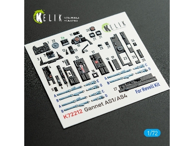 Fairey Gannet  As1/As4 - Interior 3d Decals (For Revell Kits) - image 1