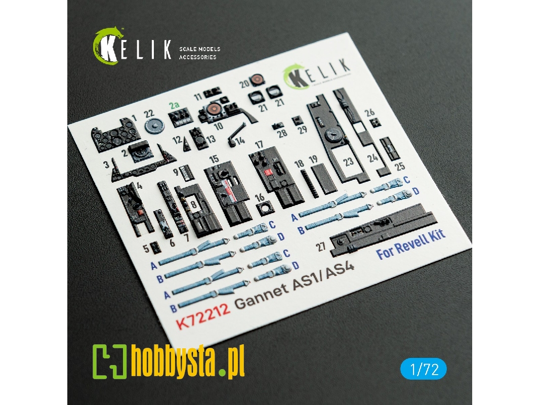 Fairey Gannet  As1/As4 - Interior 3d Decals (For Revell Kits) - image 1