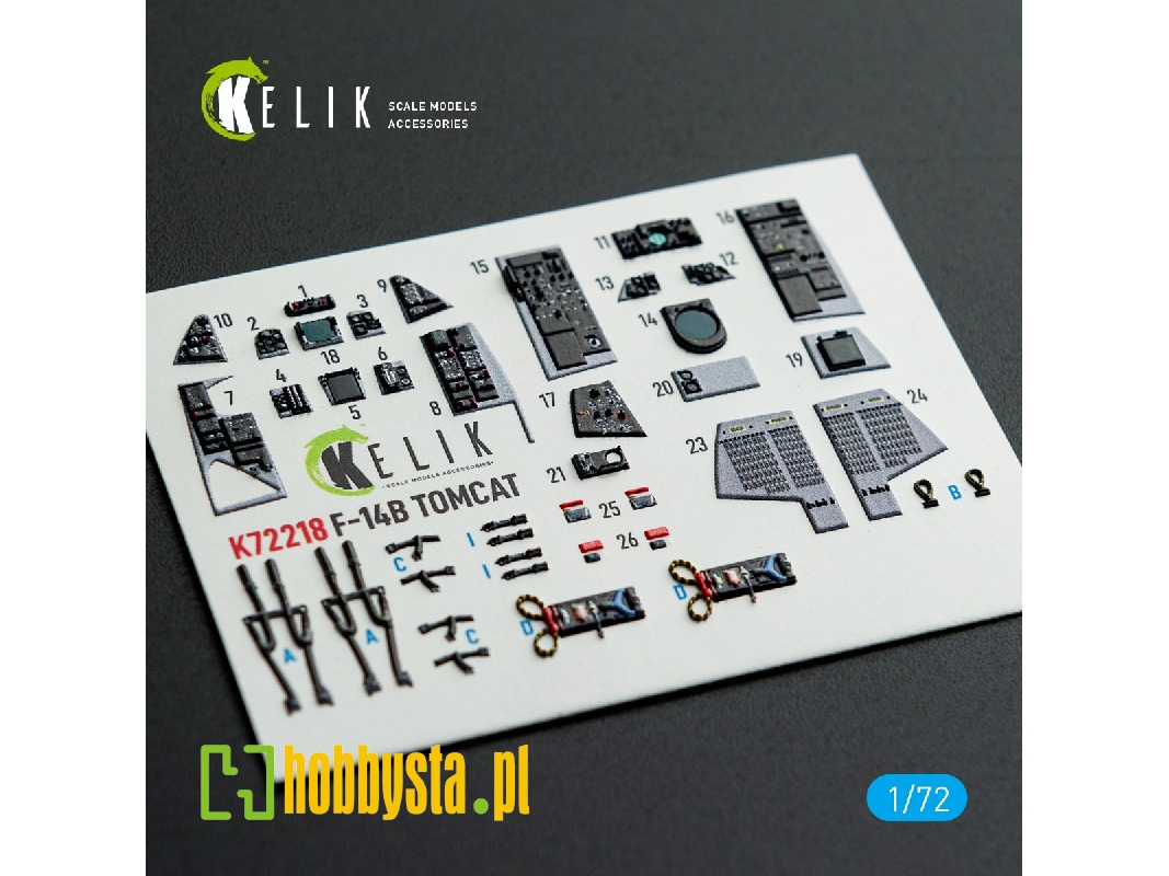 Grumman F-14 B Tomcat - Interior 3d Decals (For Hobby Boss Kits) - image 1
