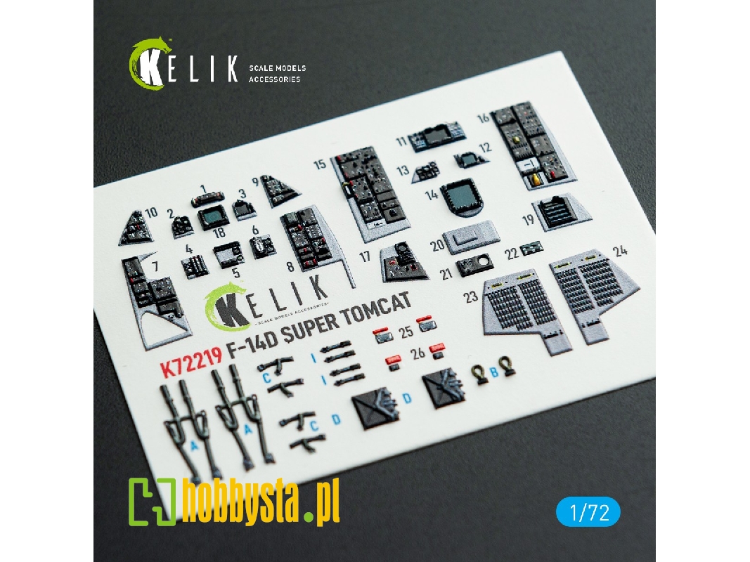 Grumman F-14 D Super Tomcat - Interior 3d Decals (For Hobby Boss Kits) - image 1