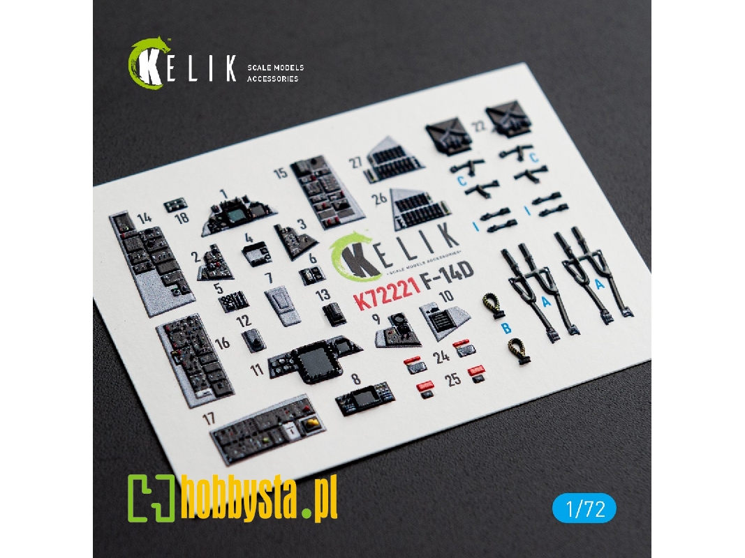 Grumman F-14 D Super Tomcat - Interior 3d Decals (For Academy Kits) - image 1