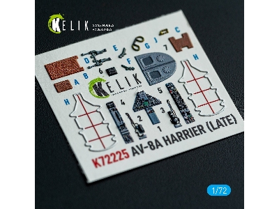 Mcdonnell Douglas Av-8 A Harrier (Late) - Interior 3d-decals (For Italeri Kits) - image 1