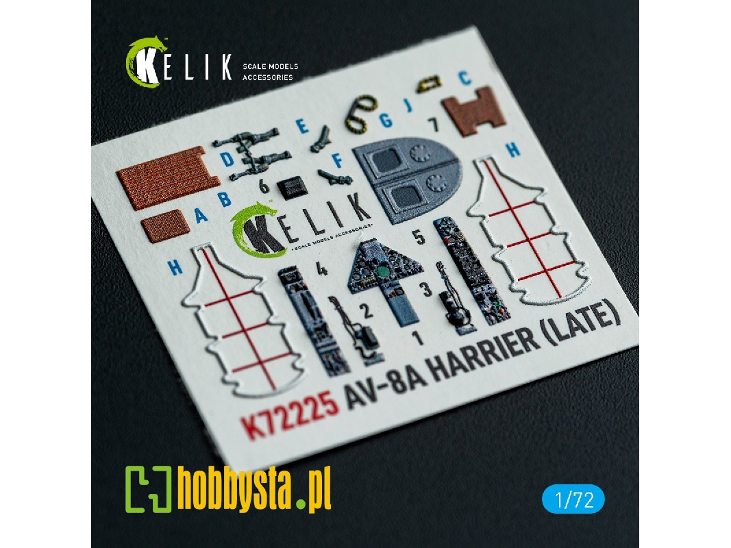 Mcdonnell Douglas Av-8 A Harrier (Late) - Interior 3d-decals (For Italeri Kits) - image 1