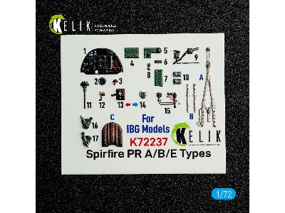 Supermarine Spitfire Pr A/B/E Types - Interior 3d-decals (For Ibg Kits) - image 2