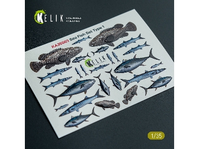 Sea Fish Set Type 1 - 3d-decal For Dioramas - image 1