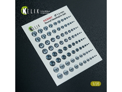 Round Headlights Set 1 Mm - 6 Mm - 3d-decal For Models - image 1