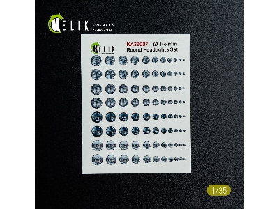 Round Headlights Set 1 Mm - 6 Mm - 3d-decal For Models - image 2