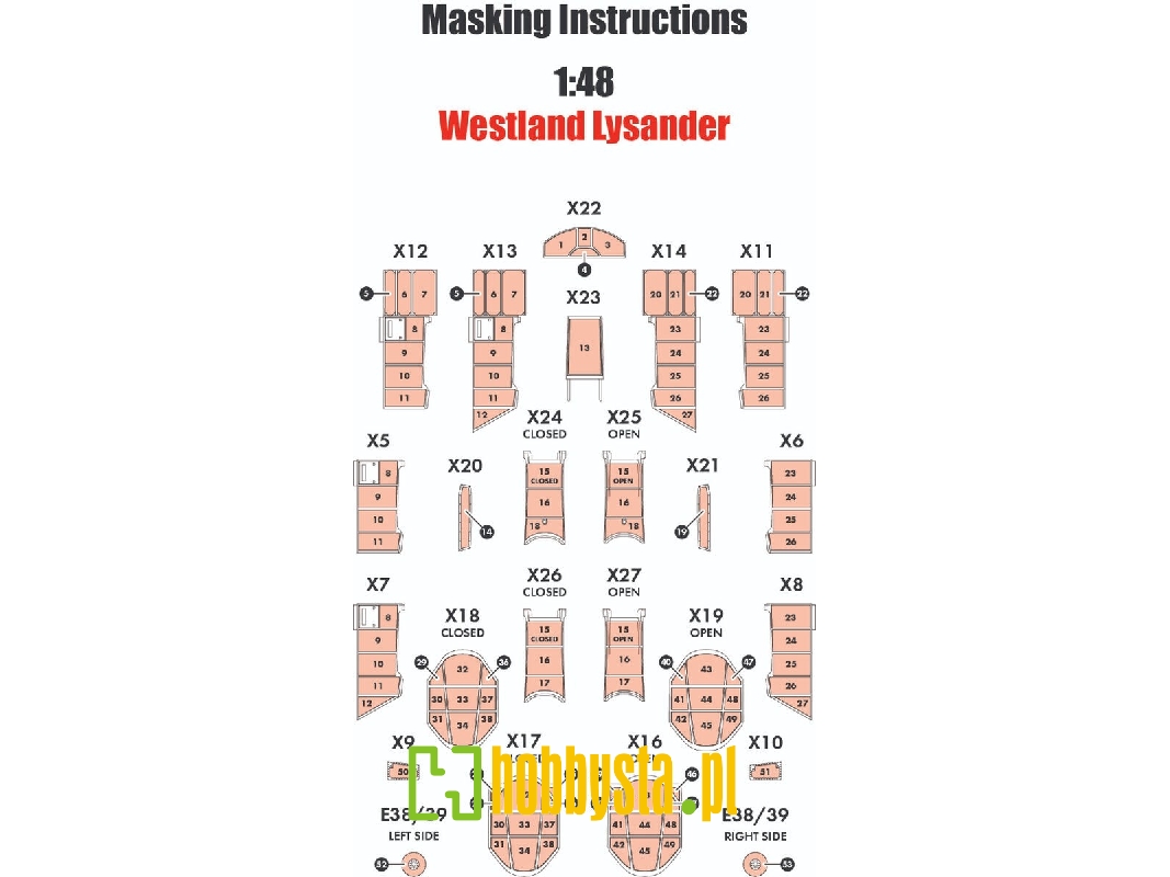 Westland Lysander Mk.I / Mk.Iii - Masking Set (For  Airfix Ax07116 Kit) - image 1