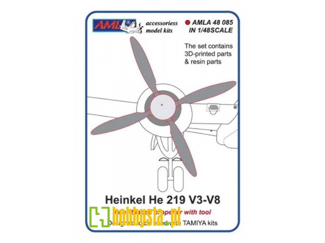 Heinkel He-219 V3-v8 - Four Bladed Propellers (For Tamiya Kits) - image 1