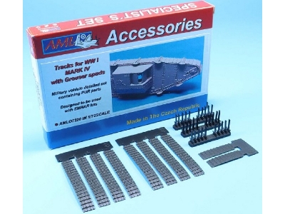 British Wwi Tank Mark Iv - Tracks + Grouser Spuds (Pur Parts / For Emhar Kits) - image 1