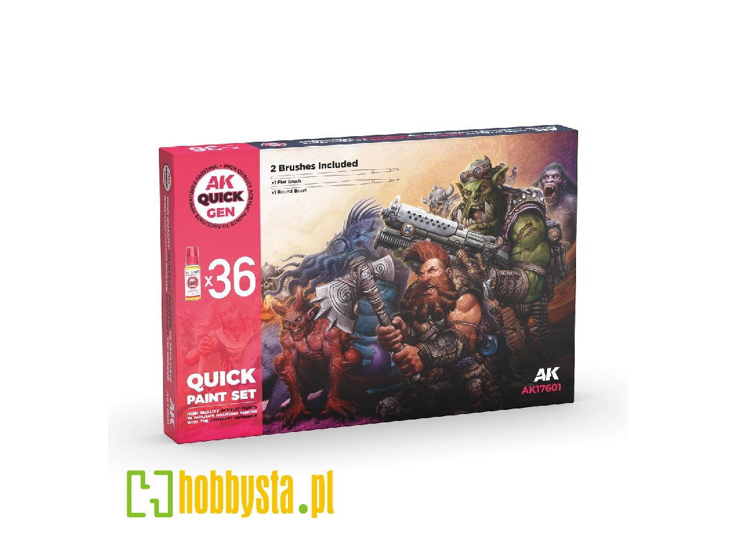 Quick Paint Set - 36 Quick Gen Colors (+2 Free Brushes) - image 1