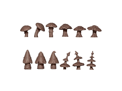 Gigant Mushrooms - Basing Bits (3d-printed / 12 Pcs) - image 2