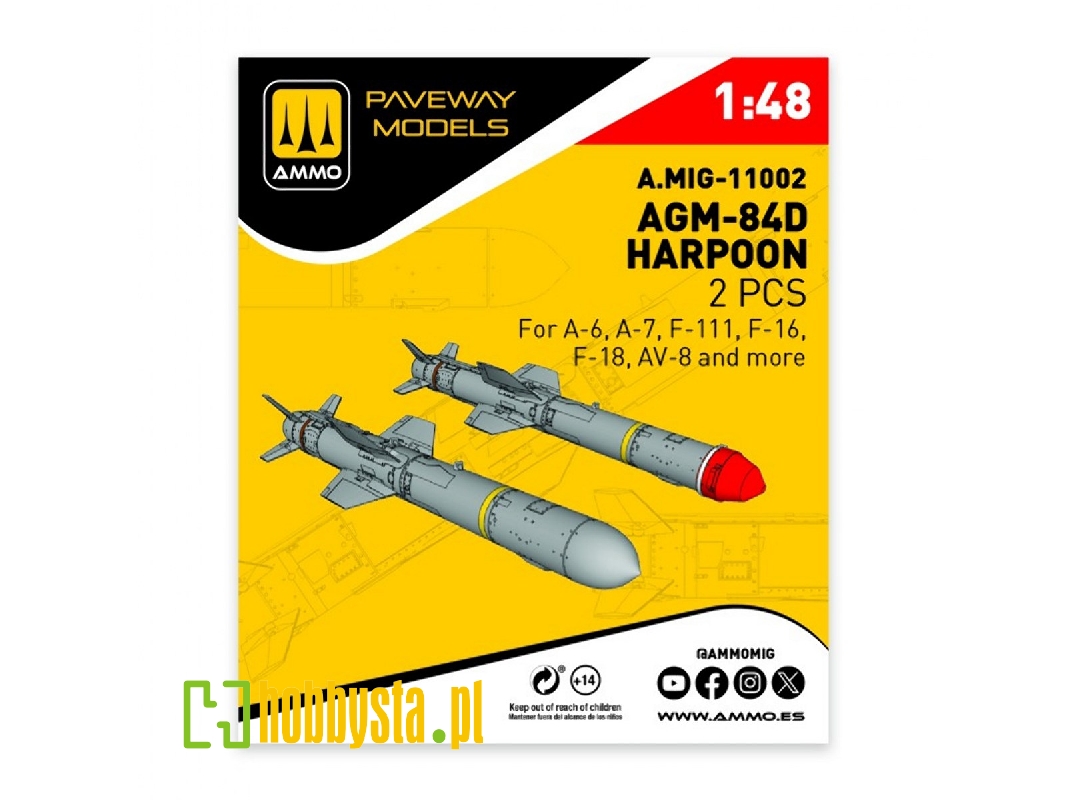 Agm-84 D Harpoon (2 Pcs / 3d-printed) - image 1