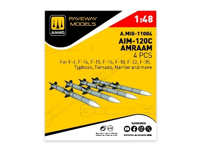 Aim-120 C Amraam (4 Pcs / 3d-printed) - image 1