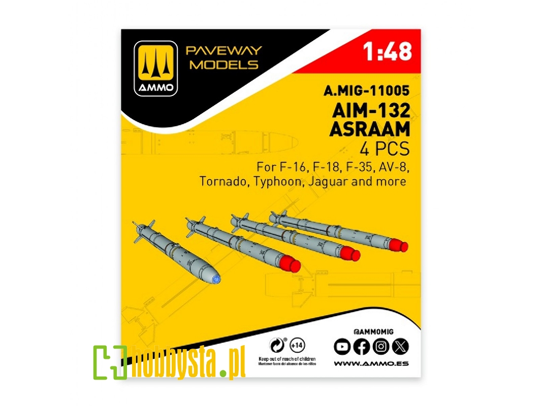 Aim-132 Asraam (4 Pcs / 3d-printed) - image 1