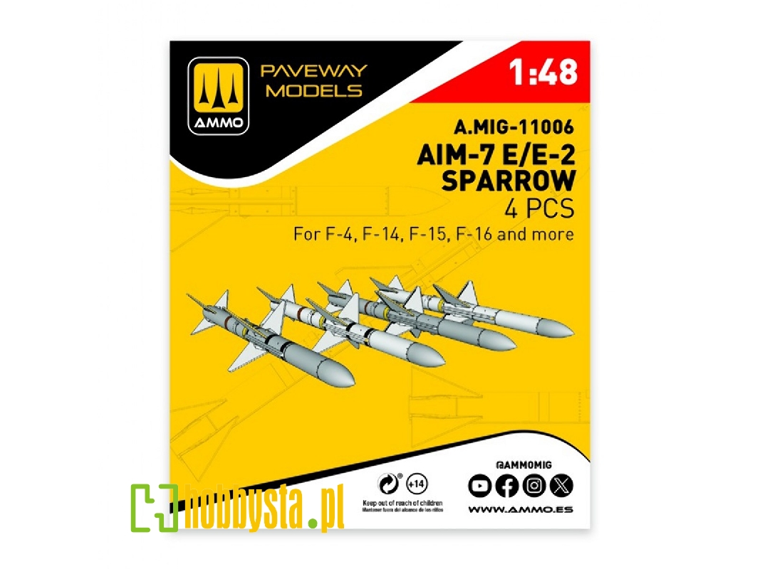 Aim-7 E/E2 Sparrow (4 Pcs / 3d-printed) - image 1
