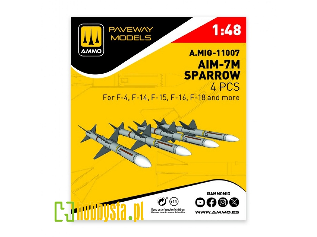 Aim-7 M Sparrow (4 Pcs / 3d-printed) - image 1