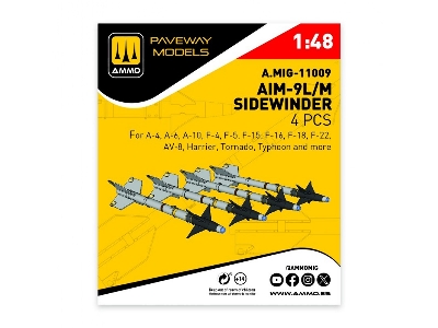 Aim-9 L/M Sidewinder (4 Pcs / 3d-printed) - image 1