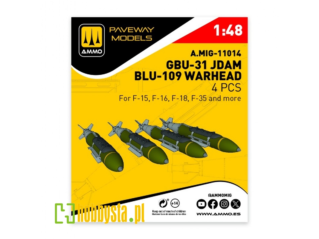 Gbu-31 Jdam / Blu-109 Warhead (4 Pcs / 3d-printed) - image 1