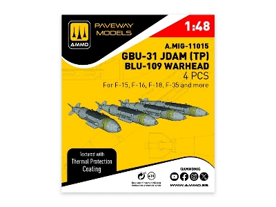 Gbu-31 Jdam With Thermal Protection / Blu-109 Warhead (4 Pcs / 3d-printed) - image 1