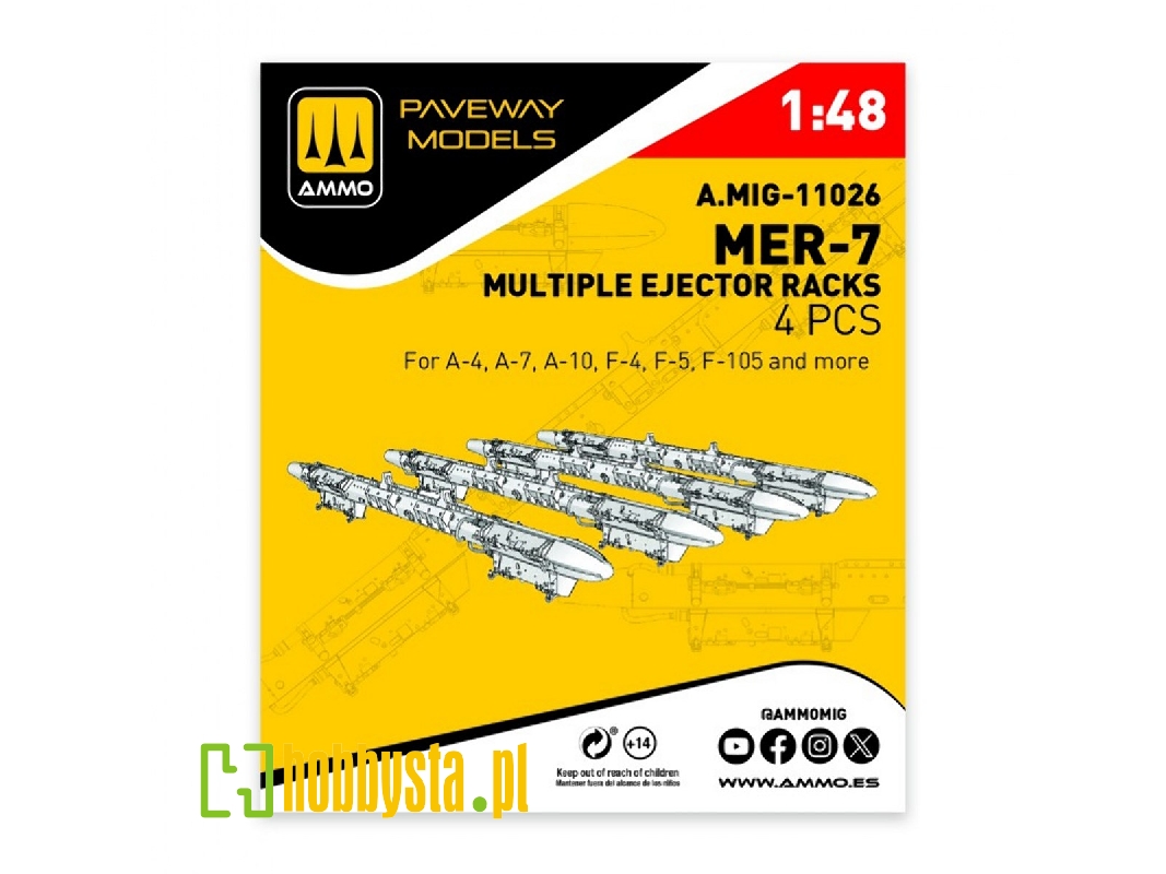 Mer-7 - Multiple Ejector Rack (4 Pcs / 3d-printed) - image 1