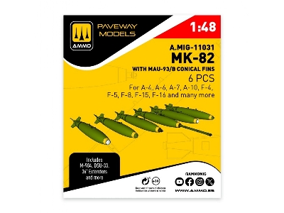 Mk.82 With Mau-93/B Conical Fin (6 Pcs / 3d-printed) - image 1