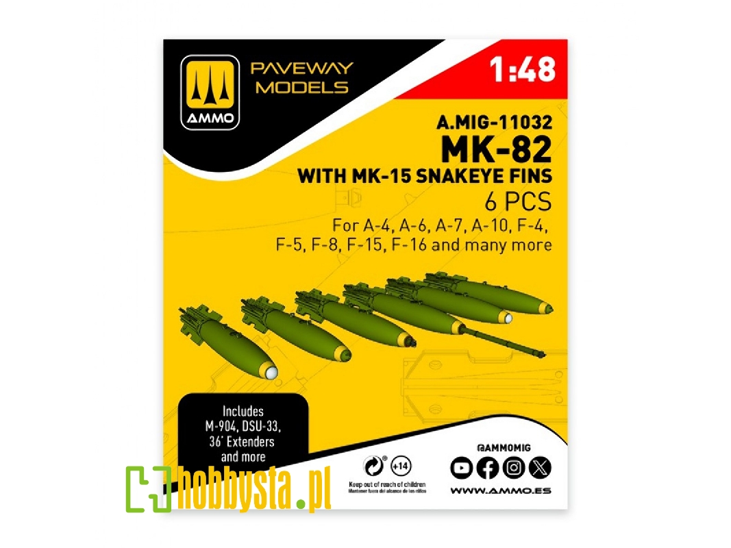 Mk.82 With Mk-15 Snakeye Fin (6 Pcs / 3d-printed) - image 1