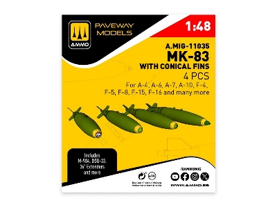 Mk.83 With Conical Fin (4 Pcs / 3d-printed) - image 1