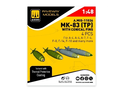 Mk.83 With Thermal Protection And Conical Fin (4 Pcs / 3d-printed) - image 1