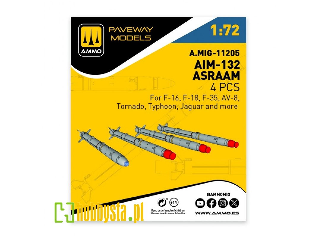 Aim-132 Asraam (4 Pcs / 3d-printed) - image 1