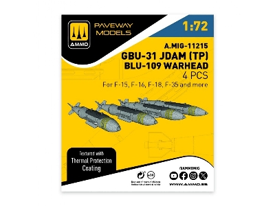 Gbu-31 Jdam With Thermal Protection / Blu-109 Warhead (3d-printed) - image 1