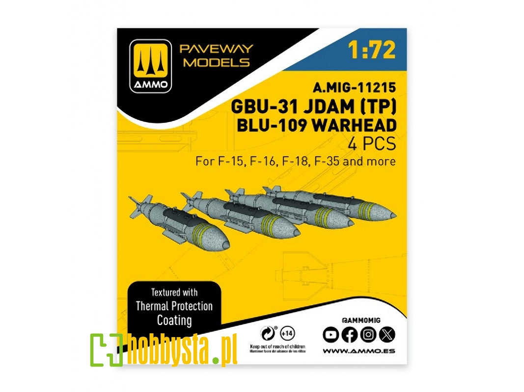 Gbu-31 Jdam With Thermal Protection / Blu-109 Warhead (3d-printed) - image 1