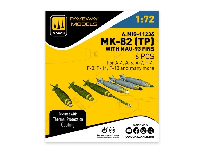 Mk.82 With Thermal Protection And Mau-93 Fin (6 Pcs / 3d-printed) - image 1