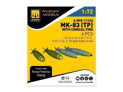 Mk.83 With Thermal Protection And Conical Fin (4 Pcs / 3d-printed) - image 1