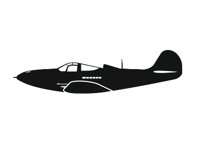 Sticker P-39 Airacobra (15 Cm Black) - image 1