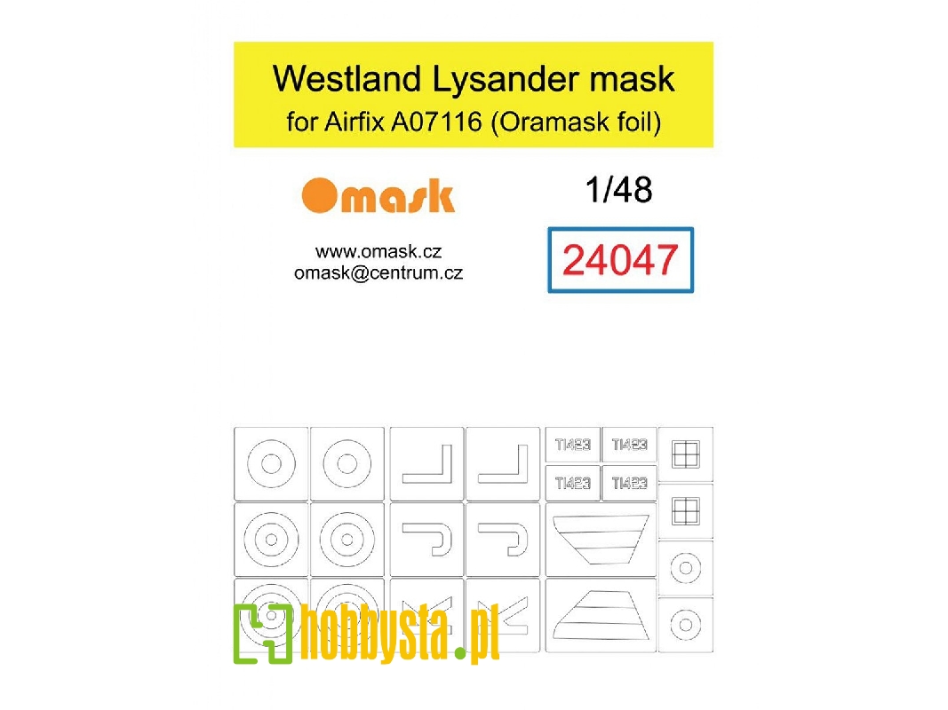 Westland Lysander - Mask (For Airfix A07116 - Oramask Foil) - image 1