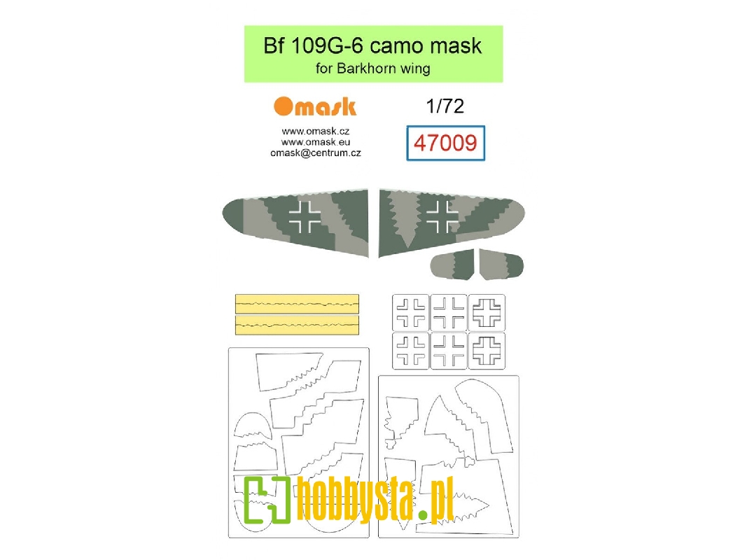 Messerschmitt Bf-109 G-6 - Camo Mask (For Barkhorn Wing Kits) - image 1