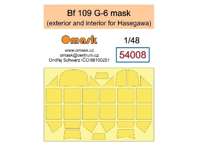 Messerschmitt Bf-109 G-6 - Exterior And Interior Masks (For Hasegawa Kits) - image 1
