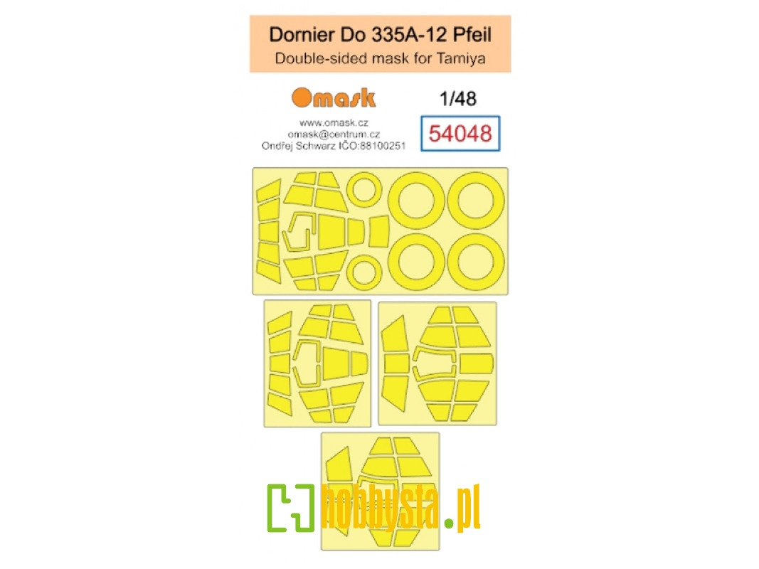 Dornier Do 335 A-12 Pfeil Double-sided Masks (For Tamiya Kits) - image 1
