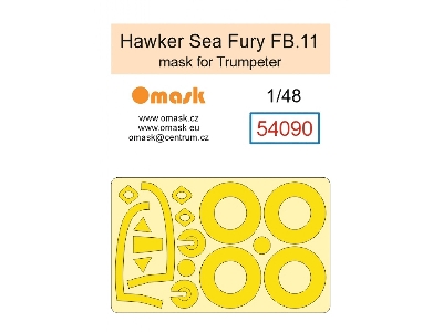 Hawker Sea Fury Fb.11 - Mask Set (For Trumpeter Kits) - image 1